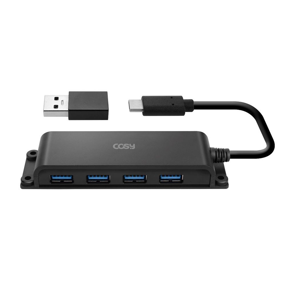 부착형 타입C USB 3.0 4포트 허브 (USB 젠더 포함)